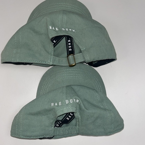 Rae Dunn pair of green baseball hats, mama bear & mini bear one size - Picture 2 of 7